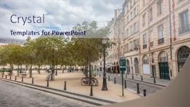  Presentation with paris france - Amazing presentation design having dauphine-square-in-paris-france backdrop and a sky blue colored foreground
