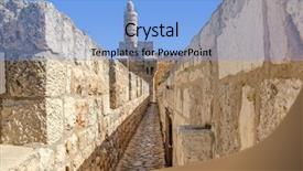  Presentation with ancient israel - Beautiful presentation design featuring david and ancient wall backdrop and a light blue colored foreground