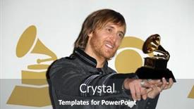  Presentation with awards - PPT theme enhanced with david-guetta-at-the-52nd background and a dark gray colored foreground