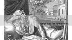  Presentation with poster - Slide set having david-lying-in-a-four background and a light gray colored foreground