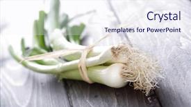  Presentation with close up wooden decking - Presentation design enhanced with saint davids - leeks on wooden table background and a  colored foreground