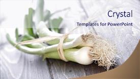  Presentation with wooden - Audience pleasing theme consisting of saint davids - leeks on wooden table backdrop and a sky blue colored foreground