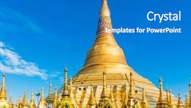  Presentation with shwedagon - Slides having daw - golden stupa of the shwedagon background and a teal colored foreground