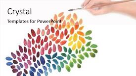  Presentation with paint brush - PPT theme with daw - hand with paint brush background and a sky blue colored foreground