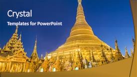  Presentation with shwedagon - Beautiful presentation theme featuring daw - shwedagon paya is the most backdrop and a ocean colored foreground