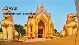  Presentation with shwedagon - Beautiful slides featuring daw - western entrance of shwedagon complex backdrop and a light blue colored foreground