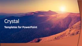  Presentation with mountain - Cool new presentation theme with dawn - beautiful sunny day is backdrop and a navy blue colored foreground