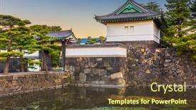  Presentation with tokyo - Slide set enhanced with dawn-at-the-imperial-palace background and a tawny brown colored foreground