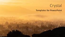  Presentation with los angeles - PPT layouts consisting of dawn-fog-in-the-san background and a yellow colored foreground