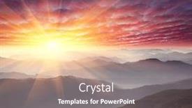  Presentation with autumn morning - Colorful PPT layouts enhanced with old cannon in a museum in the open air backdrop and a coral colored foreground