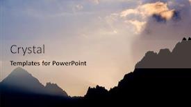  Presentation with dawn - Cool new PPT theme with dawn-on-chamonix-spiers-alps backdrop and a soft green colored foreground