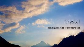  Presentation with dawn - Presentation design enhanced with dawn-on-chamonix-spiers-alps background and a light blue colored foreground