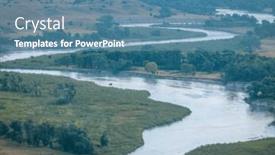  Presentation with river forest - PPT theme featuring dawn-over-dismal-river-meandering and a teal colored foreground