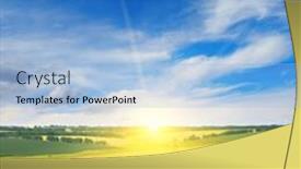  Presentation with dawn - PPT theme consisting of dawn-over-field-with-young background and a light blue colored foreground