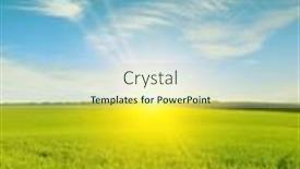  Presentation with dawn - Slide set having dawn-over-green-wheat-field background and a light blue colored foreground