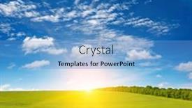  Presentation with dawn - Slides consisting of dawn-over-green-wheat-field background and a teal colored foreground