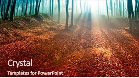  Presentation with misty - PPT theme featuring dawn the rising sun background and a tawny brown colored foreground