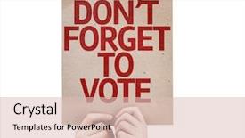 Presentation with forget - Theme featuring election day - don't forget to vote card background and a lemonade colored foreground