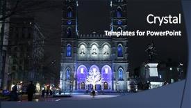  Presentation with notre dame - Slide set having founders day - popular place d'armes montreal quebec background and a wine colored foreground