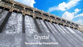  Presentation with water dam - Slide deck enhanced with dam at day and discharge background and a gray colored foreground