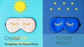  Presentation with night day - Slide set with day-and-night-and-good background and a arctic colored foreground