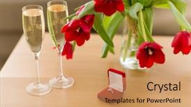 Presentation with romantic gift - Slides having day and romantic concept - diamond background and a coral colored foreground