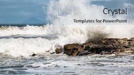  Presentation with earth day - Slide deck having day and strong stormy wave background and a light blue colored foreground