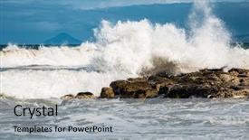  Presentation with earth day - Audience pleasing PPT theme consisting of day and strong stormy wave backdrop and a light gray colored foreground