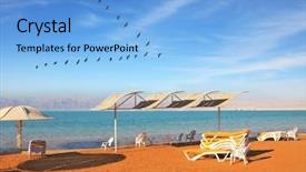  Presentation with day of the dead - Presentation theme featuring day at the dead sea background and a light blue colored foreground