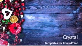  Presentation with old paper - Presentation theme consisting of day background with love theme background and a ocean colored foreground