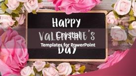  Presentation with pink roses - Colorful PPT theme enhanced with day background with pink rose backdrop and a tawny brown colored foreground