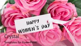  Presentation with pink roses - Colorful presentation enhanced with day background with pink rose backdrop and a coral colored foreground