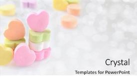  Presentation with candy - Cool new theme with day banner pastel candy heart backdrop and a white colored foreground