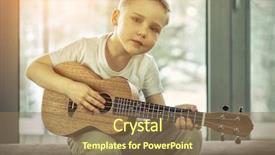  Presentation with ukulele - Presentation featuring day boy play on ukulele background and a coral colored foreground