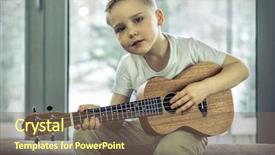  Presentation with ukulele - Slide set enhanced with day boy play on ukulele background and a violet colored foreground