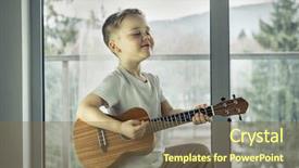  Presentation with hawaiian - Presentation theme having day boy play on ukulele background and a tawny brown colored foreground