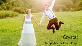  Presentation with wedding - Presentation consisting of day bride and groom vintage background and a  colored foreground