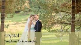  Presentation with wedding muslim couple - Audience pleasing presentation theme consisting of day bride and groom vintage backdrop and a yellow colored foreground