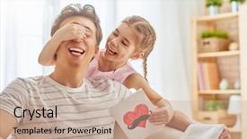  Presentation with kid s happy fathers day - Beautiful slides featuring day child daughter congratulates dad backdrop and a coral colored foreground