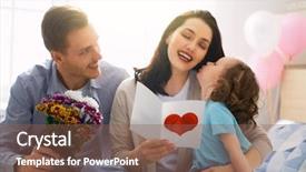  Presentation with happy holiday - PPT theme consisting of day children daughters with dad background and a violet colored foreground