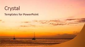  Presentation with fiery - Amazing theme having day dawning fiery sunrise backdrop and a light gray colored foreground