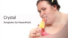  Presentation with lolly - PPT theme consisting of day dieting and slimming theme background and a white colored foreground