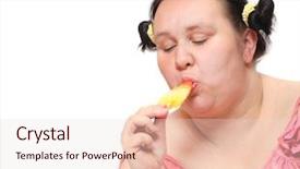  Presentation with lolly - Beautiful PPT layouts featuring day dieting and slimming theme backdrop and a lemonade colored foreground