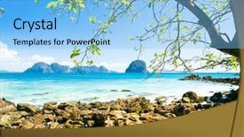  Presentation with earth day - Cool new PPT theme with day dream heaven on earth backdrop and a light blue colored foreground