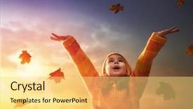  Presentation with walk - PPT theme featuring day dreaming - happy child playing background and a yellow colored foreground