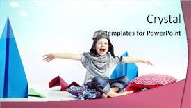  Presentation with kid happy birthday - PPT layouts consisting of day dreaming - happy kid playing with toy background and a white colored foreground
