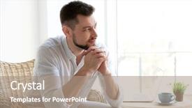  Presentation with 3d man sitting question mark - Audience pleasing slide set consisting of day dreaming - happy young man sitting backdrop and a  colored foreground
