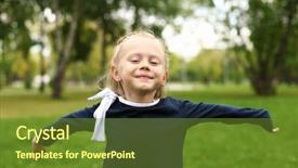  Presentation with summer - Presentation with day dreaming - little happy girl in green background and a  colored foreground