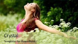  Presentation with freedom fighters india - Slide deck featuring day dreaming - woman outdoor feel natural freedom background and a mint green colored foreground