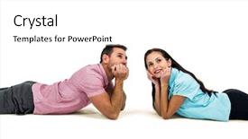  Presentation with catholic couple silhouette of young - Cool new slides with day dreaming - young couple laying on floor backdrop and a white colored foreground